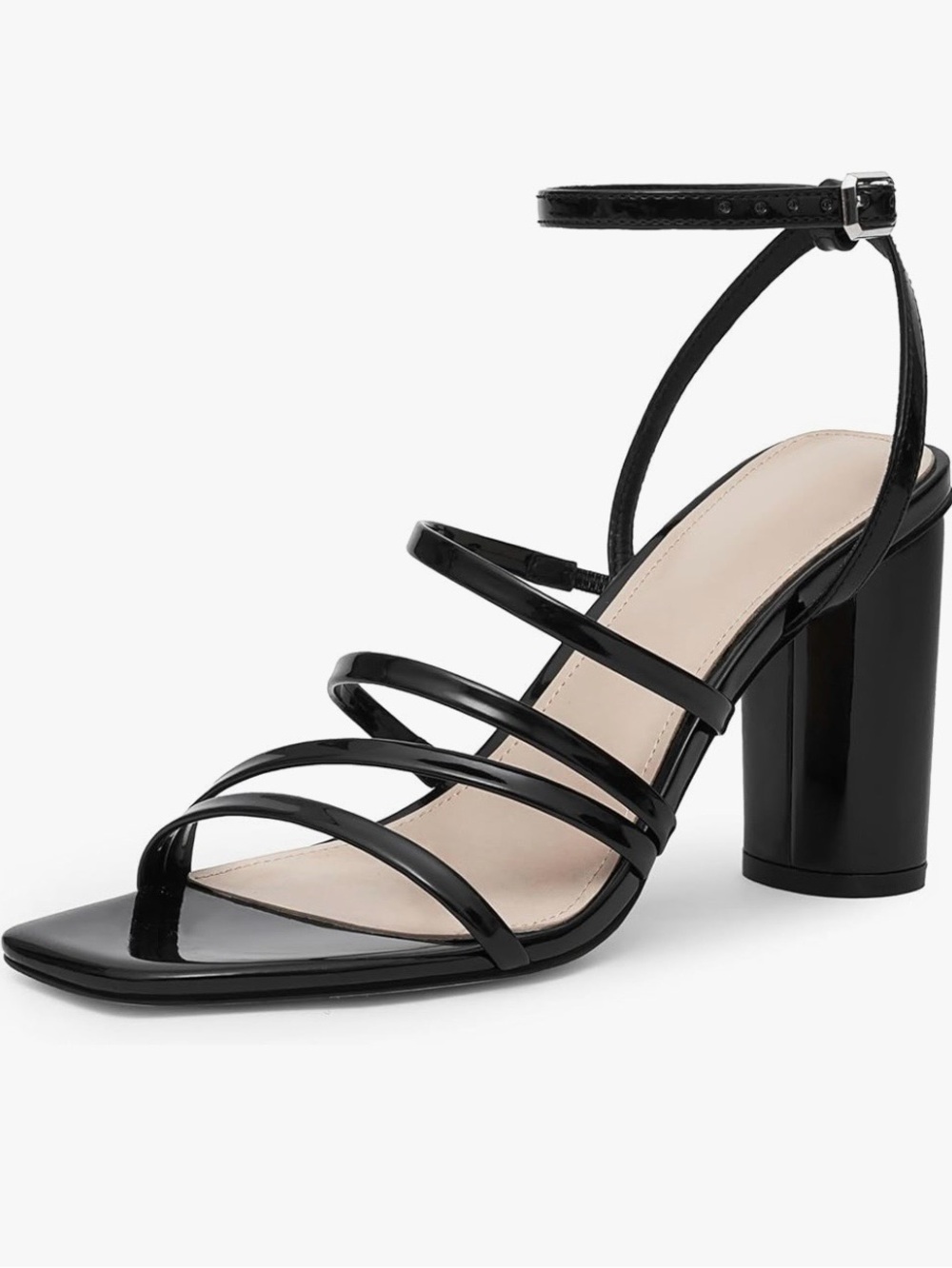 Black Strappy Heels size 7.5 Brand new in box